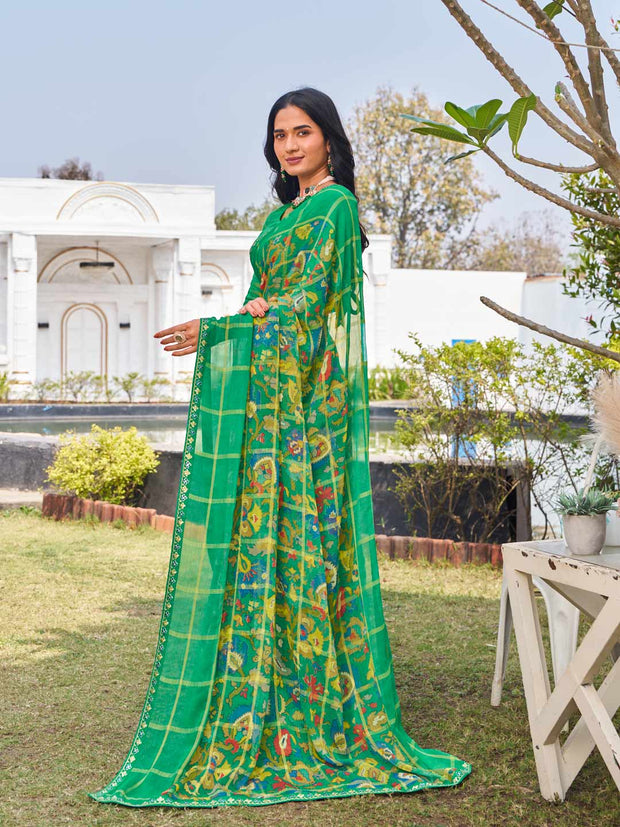 elegant designer chiffon saree