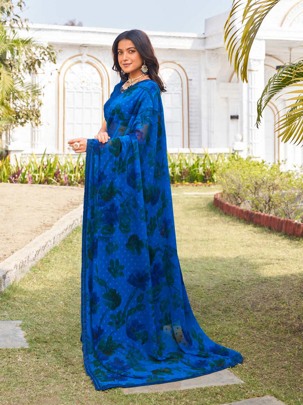 elegant designer georgette saree