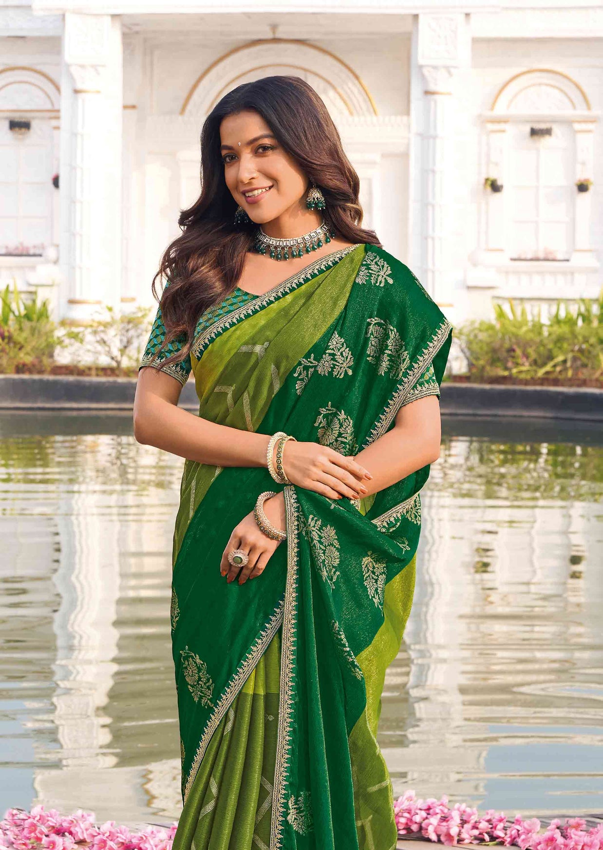floral print saree