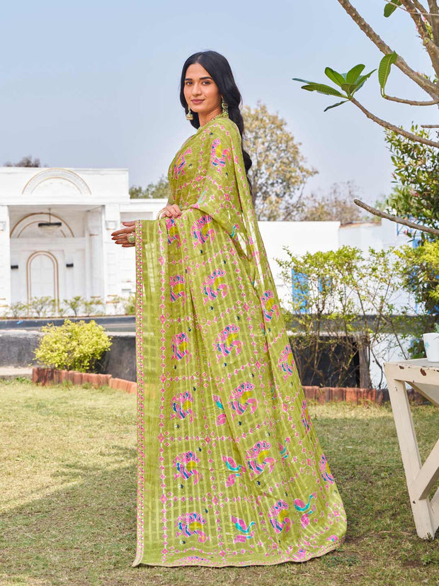  designer chiffon printed saree