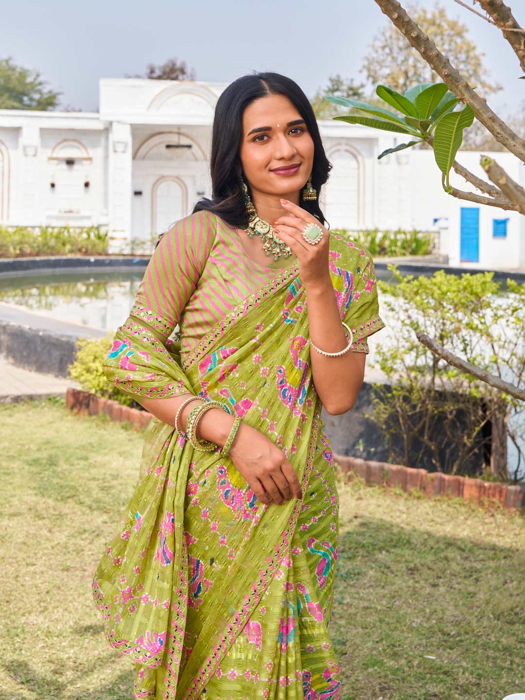 lightweight party wear saree 