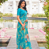 elegant designer chiffon saree