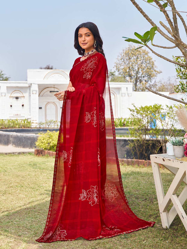 elegant designer georgette saree