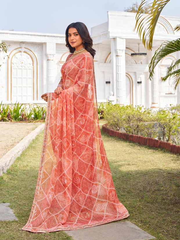 elegant designer chiffon saree