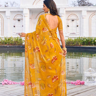 floral print saree 
