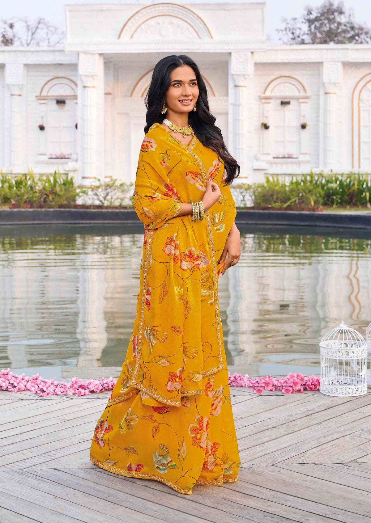 elegant designer chiffon saree 