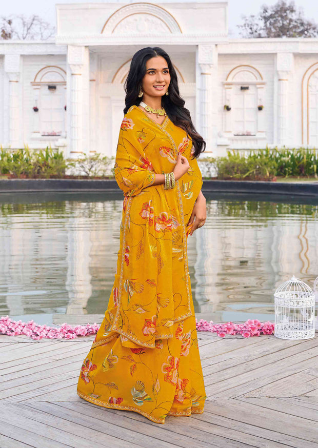 elegant designer chiffon saree 