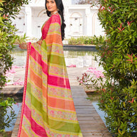  floral chiffon saree for festive wear
