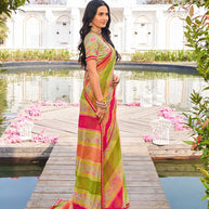 designer multicolor chiffon saree 
