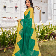  green chiffon saree for festive wear
