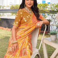 elegant silk printed saree 