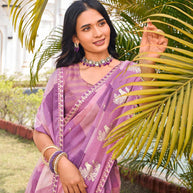 elegant motif printed silk saree