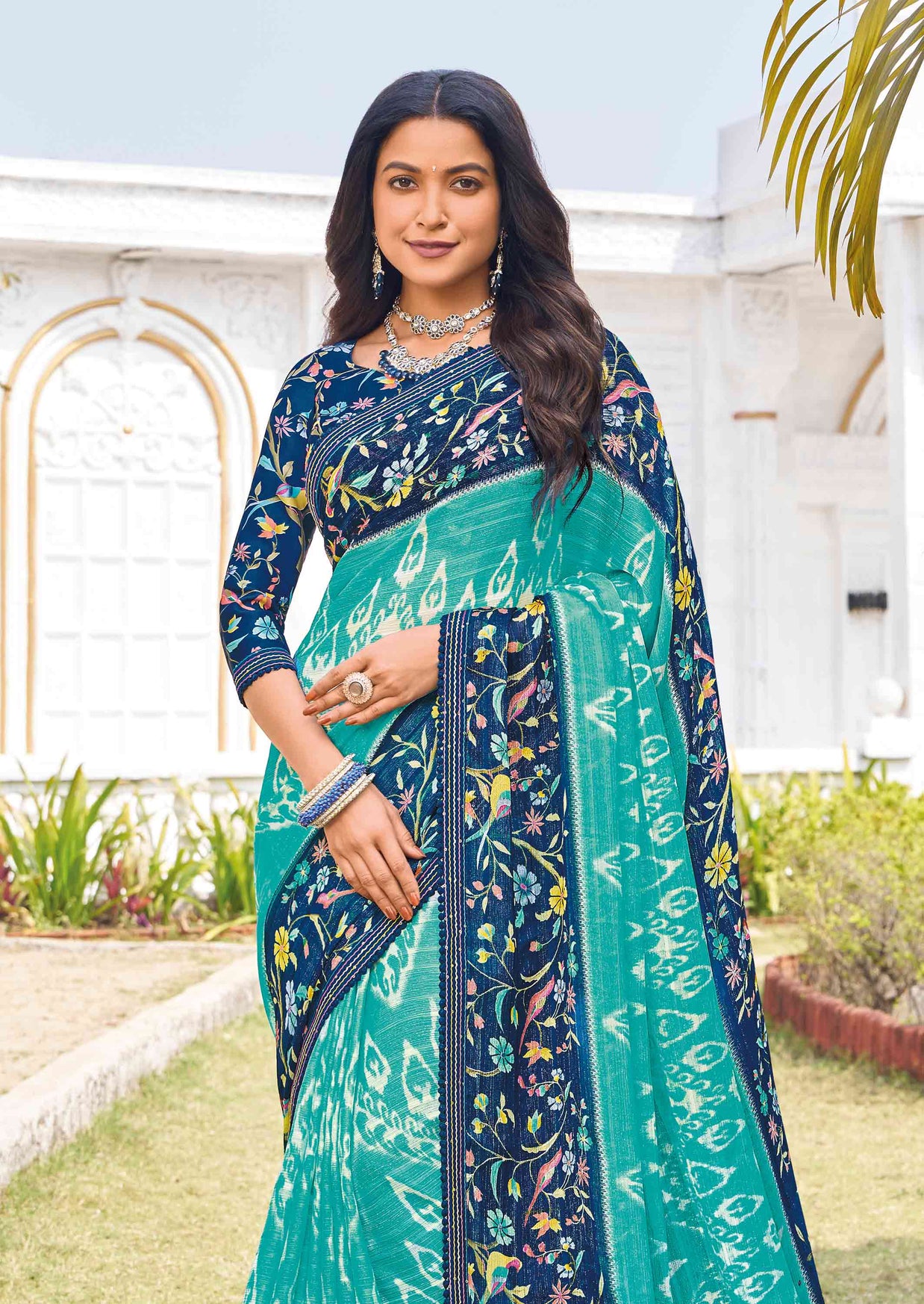lightweight chiffon printed saree