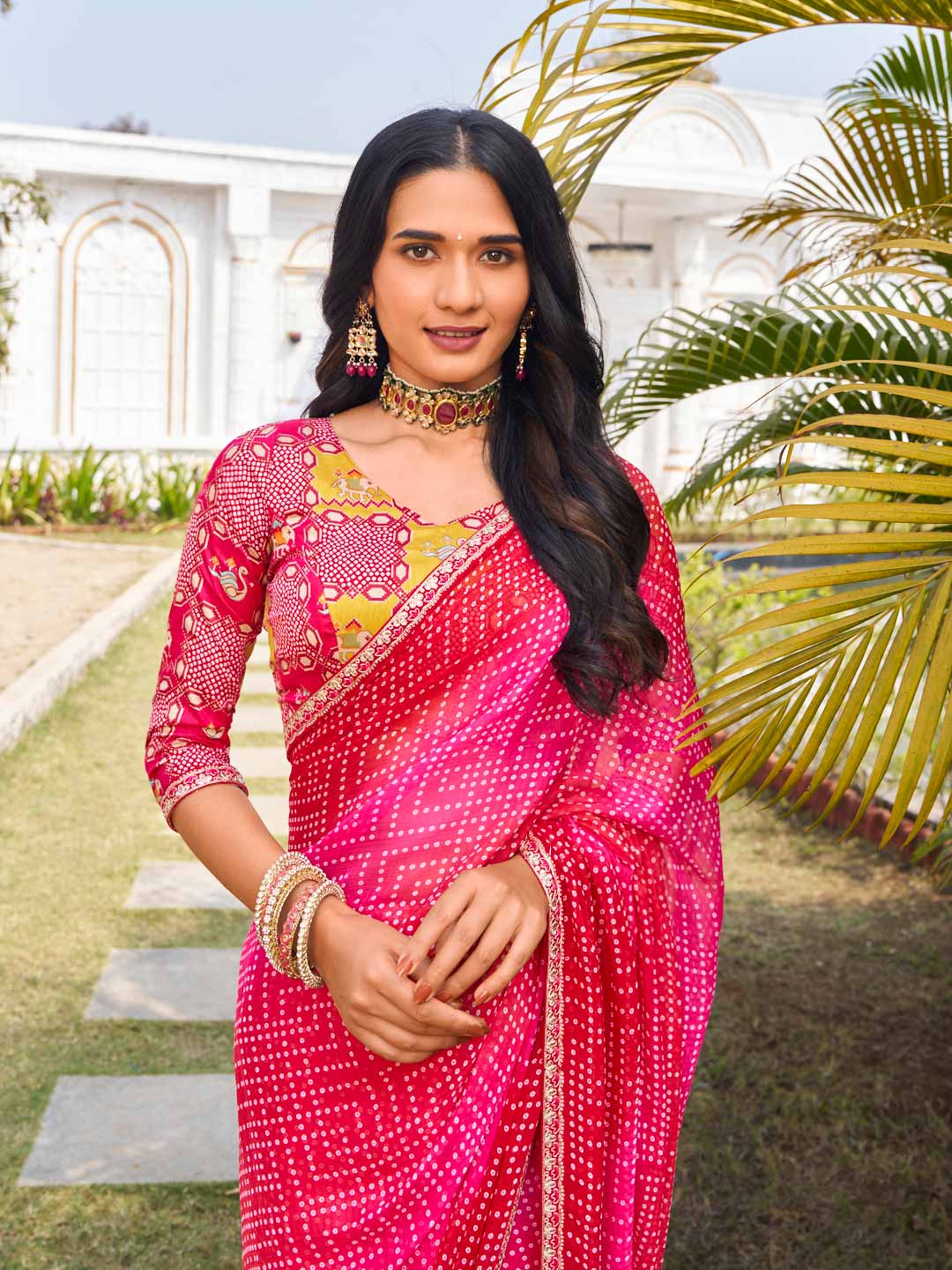 bandhani saree for women online