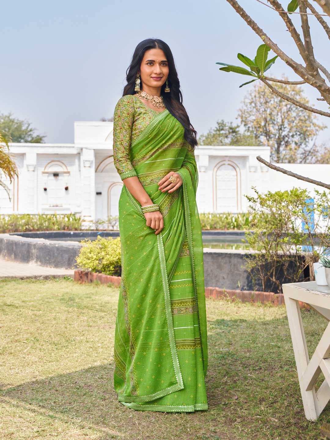  lightweight chiffon printed saree