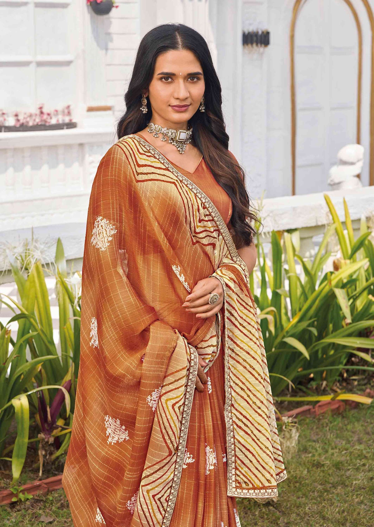  lightweight chiffon printed saree 