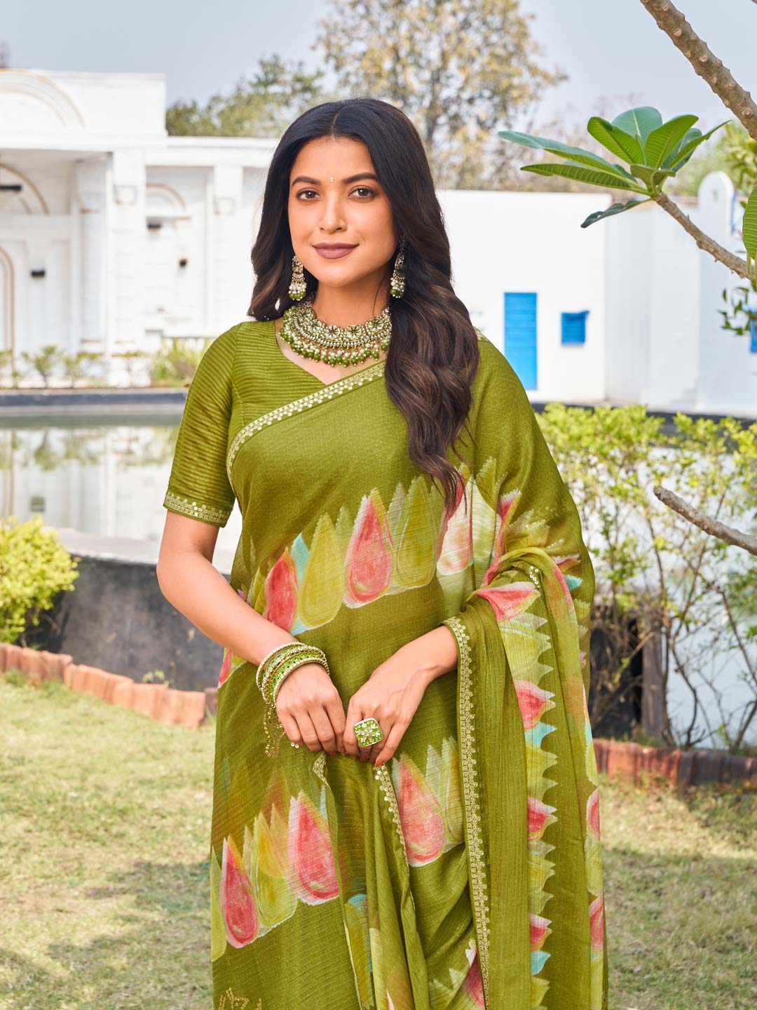  lightweight chiffon printed saree