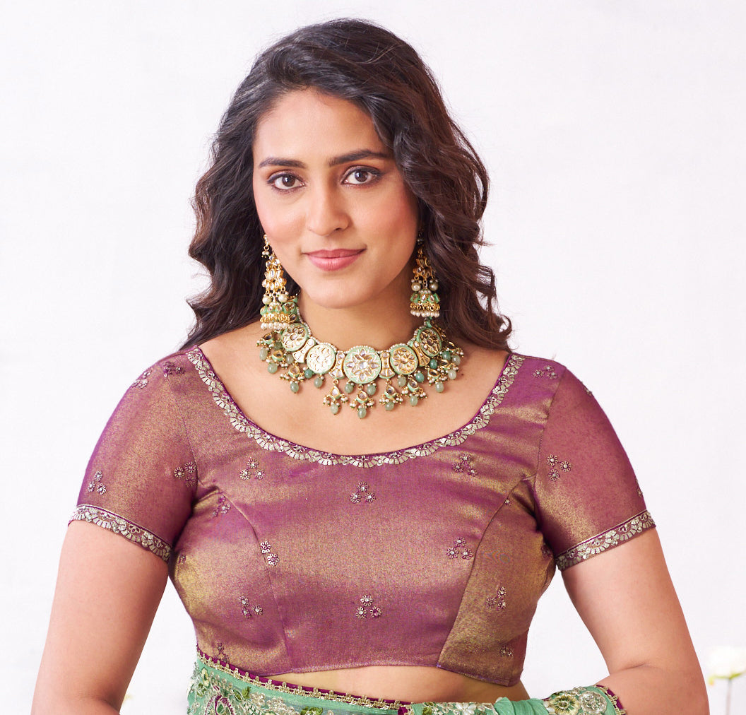 Laxmipati Arpita Green Tissue Organza Embroidered Saree