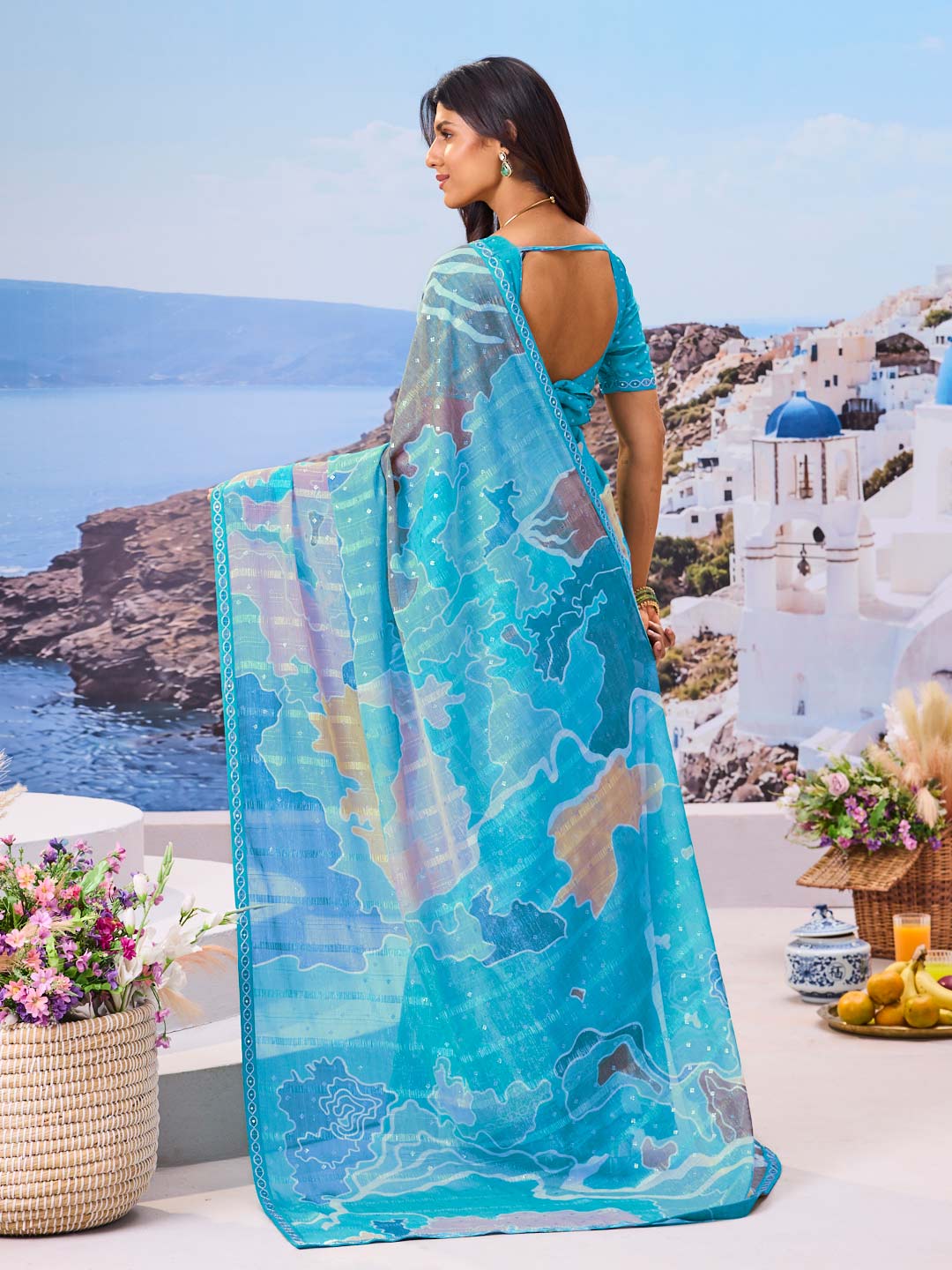 Buy blue saree online
