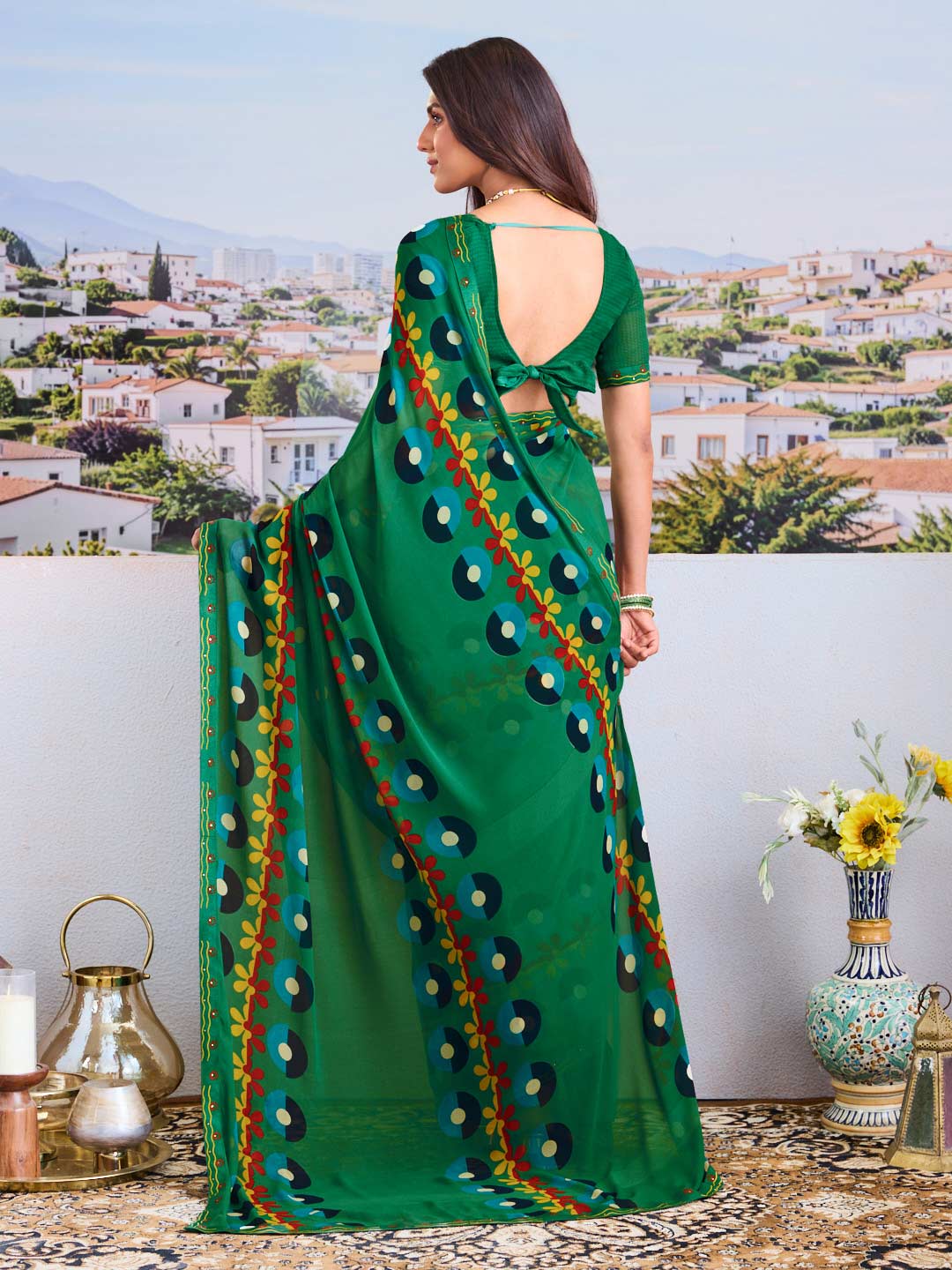 Shop green saree online