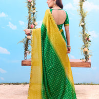 dark green saree