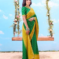 peacock green saree
