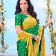  green colour saree