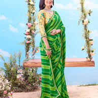 bottle green saree