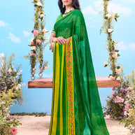Green bandhani saree festive wear