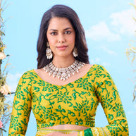  Green woven border cotton saree festive wear