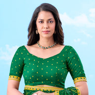 Laxmipati Gulshan Green Georgette Bandhani Printed Saree
