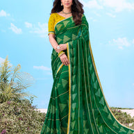 Laxmipati Gulshan Green Georgette Printed Saree