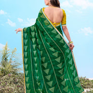 Laxmipati Gulshan Green Georgette Printed Saree