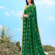 Laxmipati Gulshan Green Georgette Printed Saree
