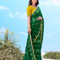 Laxmipati Gulshan Green Georgette Printed Saree