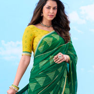 Laxmipati Gulshan Green Georgette Printed Saree