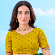 Laxmipati Gulshan Green Georgette Geometric Printed Saree