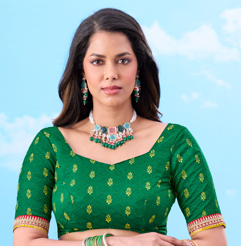 Laxmipati Gulshan Green Georgette Bandhani Printed Saree