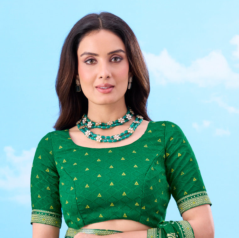 Laxmipati Gulshan Green Georgette Bandhani Printed Saree