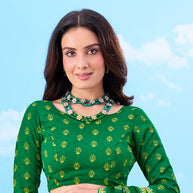 Laxmipati Gulshan Green Georgette Wavy Printed Saree