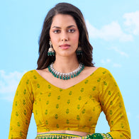 Laxmipati Gulshan Green Georgette Bandhani Printed Saree