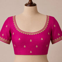 Laxmipati Khidki Pink Chiffon Bandhani Embroidered Saree