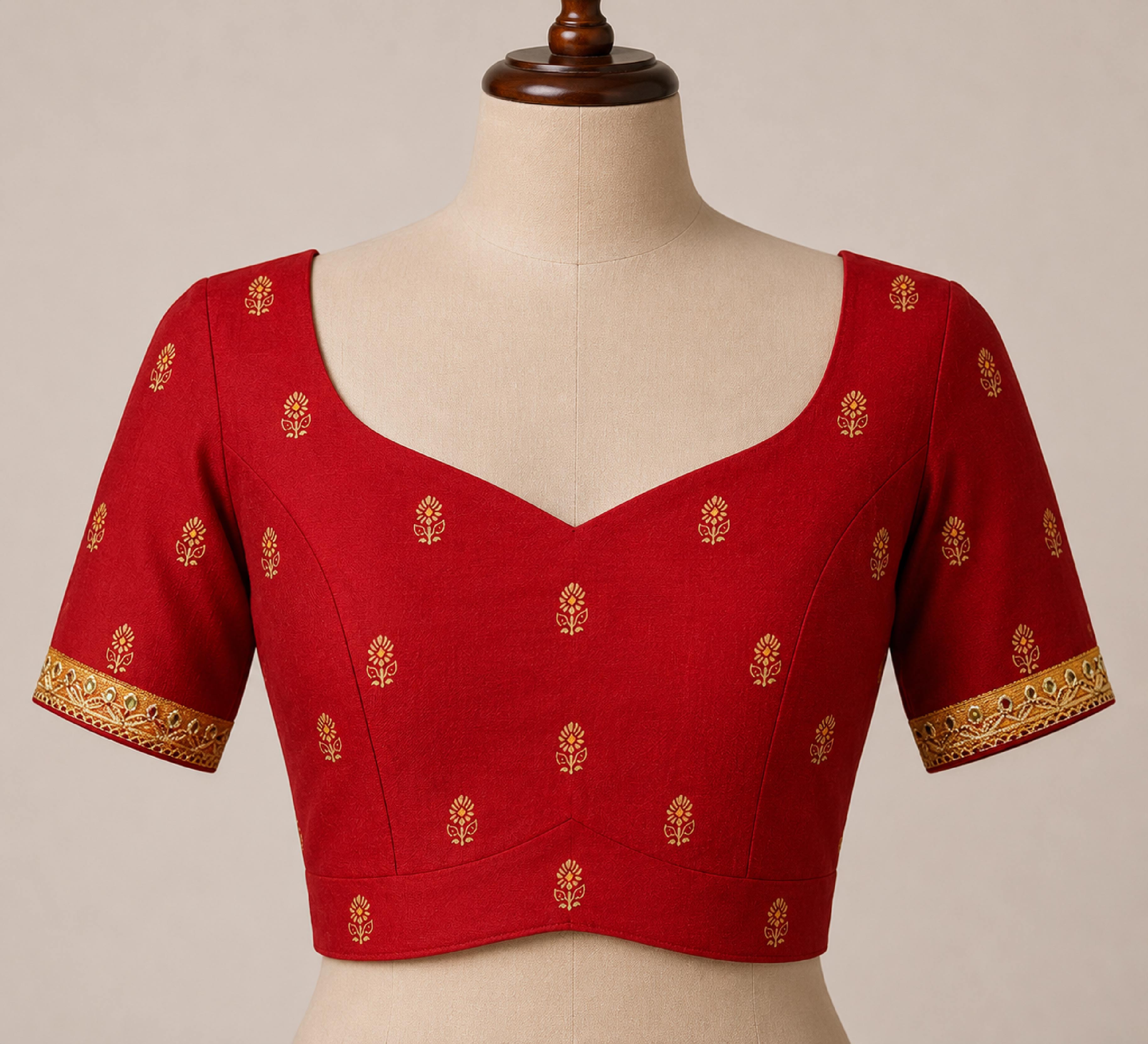 Laxmipati Khidki Red Chiffon Embroidered Saree