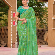 Laxmipati Khidki Green Silk Blend Embroidered Saree