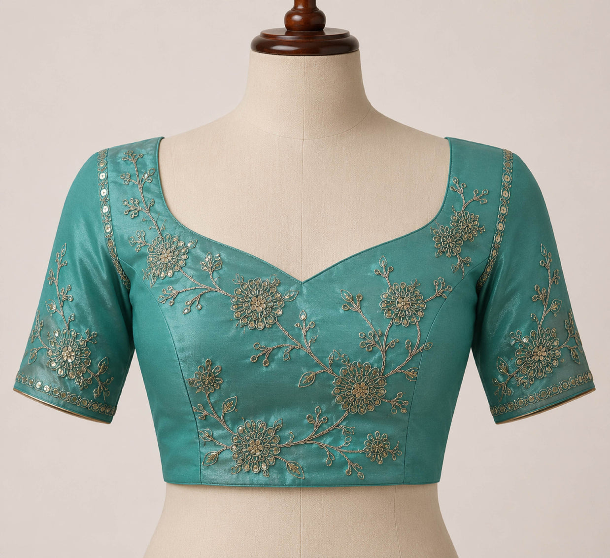 Laxmipati Khidki Green Silk Blend Embroidered Saree