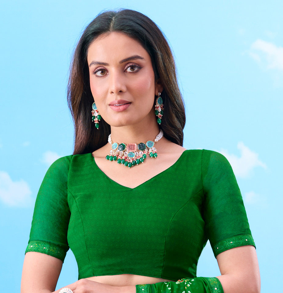 green self-textured cotton saree daily wear