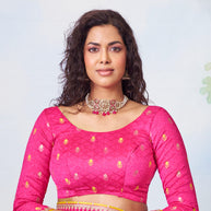  Pink sequined chiffon saree party wear 