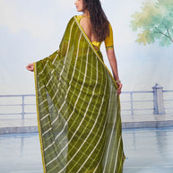 yellow lehriya saree