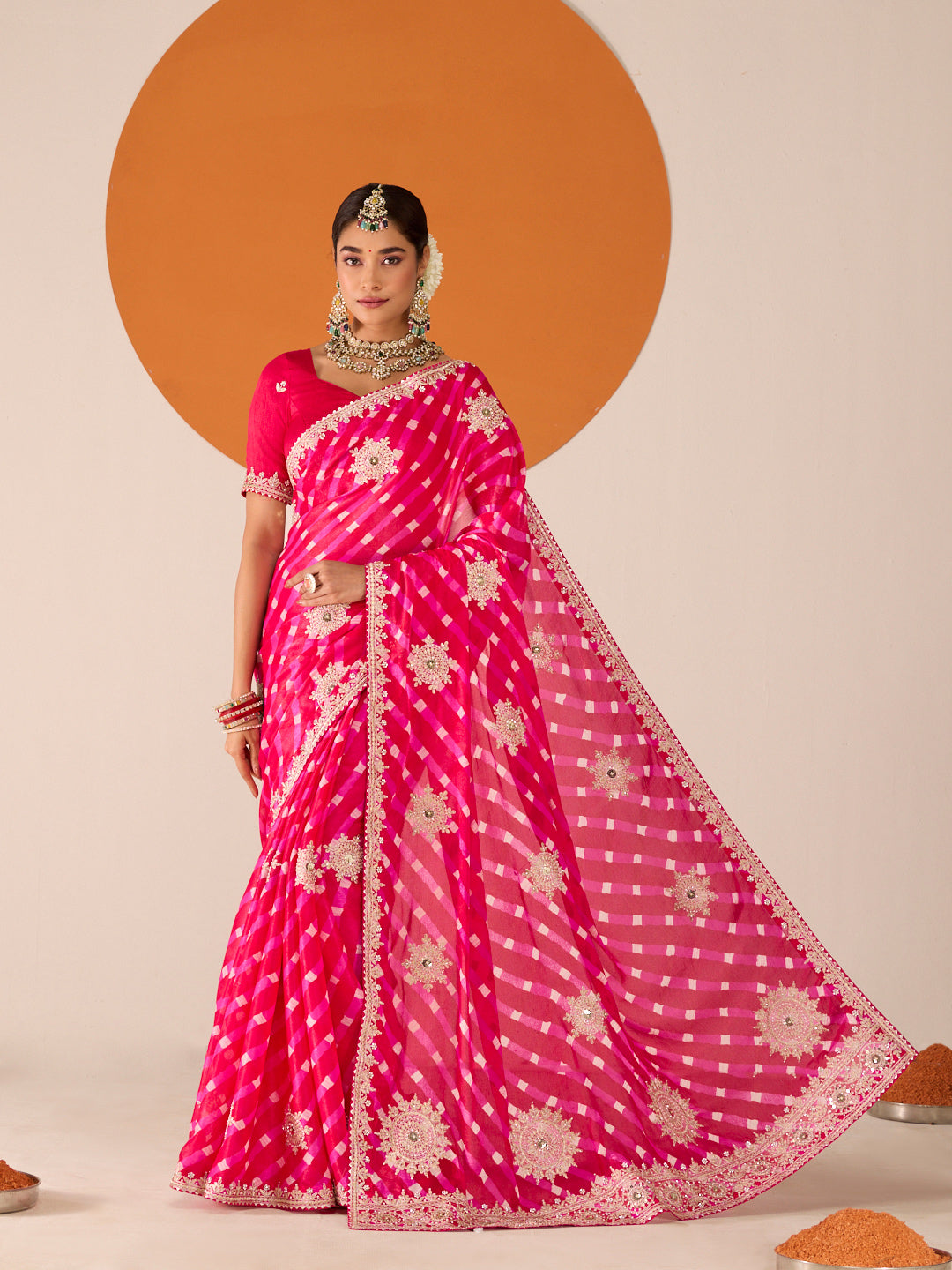 Laxmipati Ruchi Purple Silk Blend Embroidered Saree