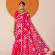 Laxmipati Ruchi Purple Silk Blend Embroidered Saree